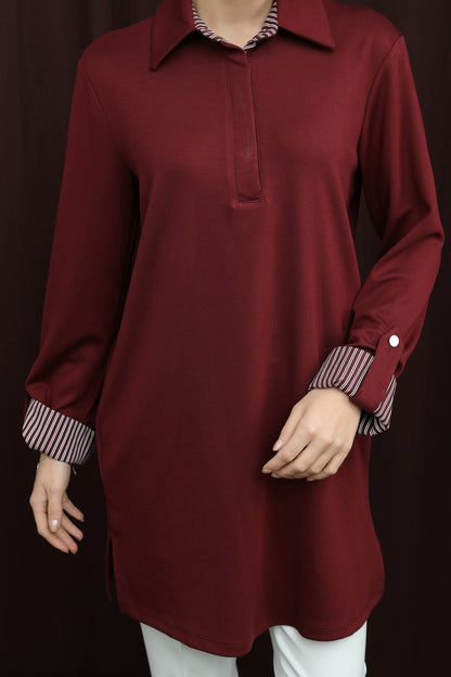 Basıc Pat ve Kol Detaylı Tunik