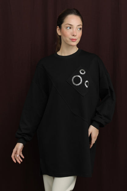 Aplikeli İşlemeli Tunik