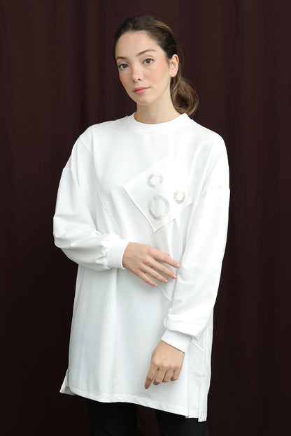 Aplikeli İşlemeli Tunik