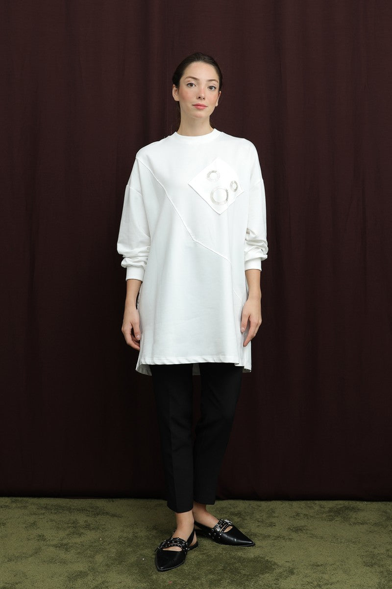 Aplikeli İşlemeli Tunik