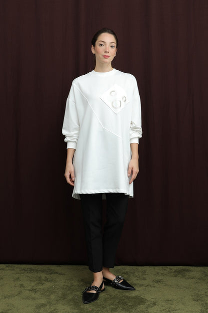 Aplikeli İşlemeli Tunik