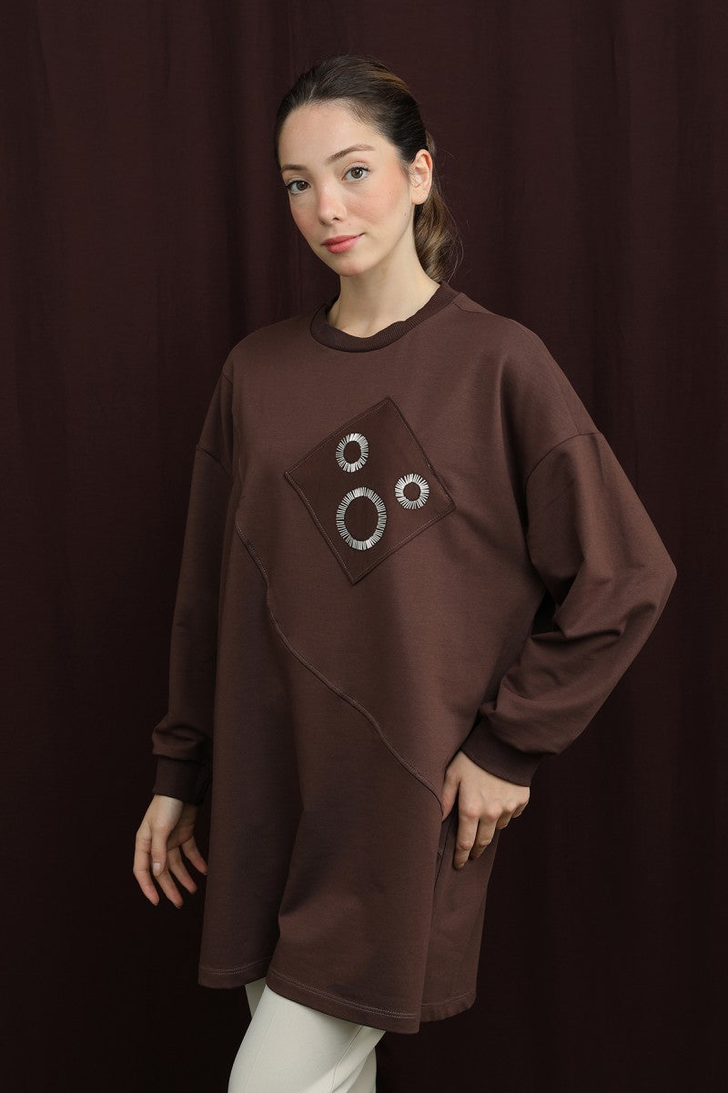Aplikeli İşlemeli Tunik