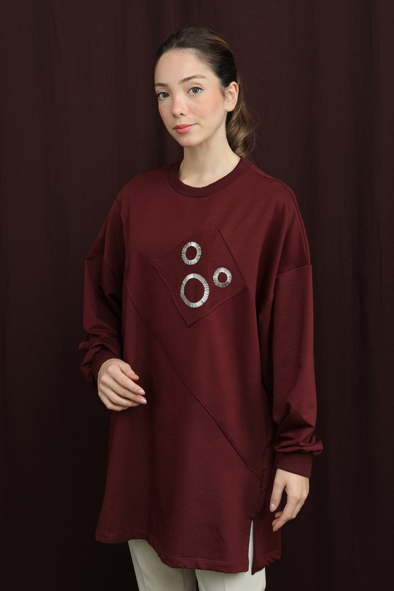 Aplikeli İşlemeli Tunik