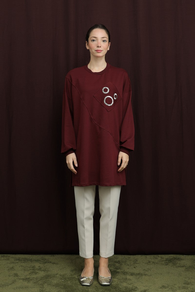 Aplikeli İşlemeli Tunik