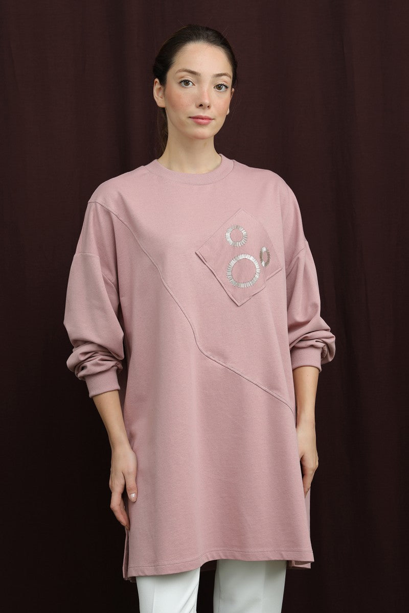 Aplikeli İşlemeli Tunik