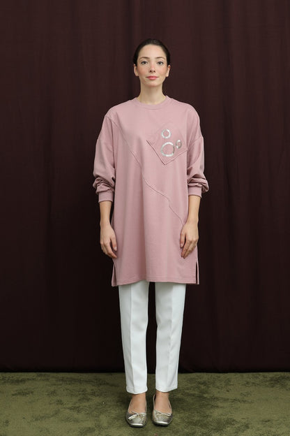 Aplikeli İşlemeli Tunik