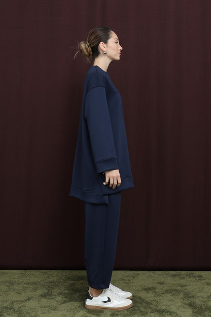 Yanları Çıtçıt Detaylı Yırtmaçlı Basic Takım