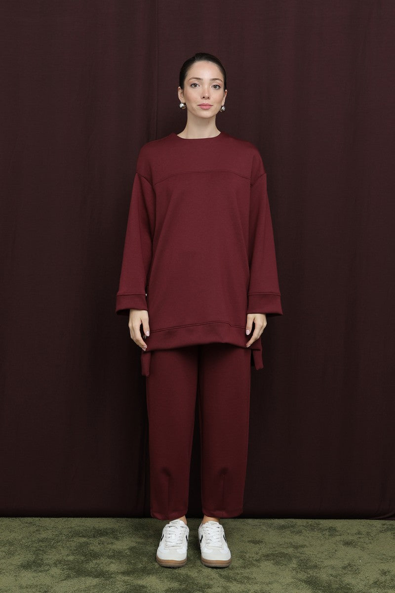 Yanları Çıtçıt Detaylı Yırtmaçlı Basic Takım