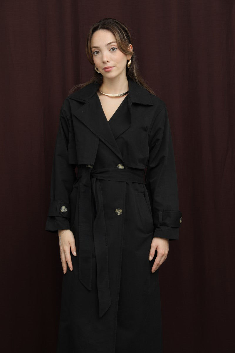 Düğme Detaylı Trenç