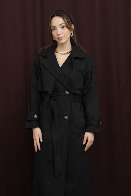 Düğme Detaylı Trenç