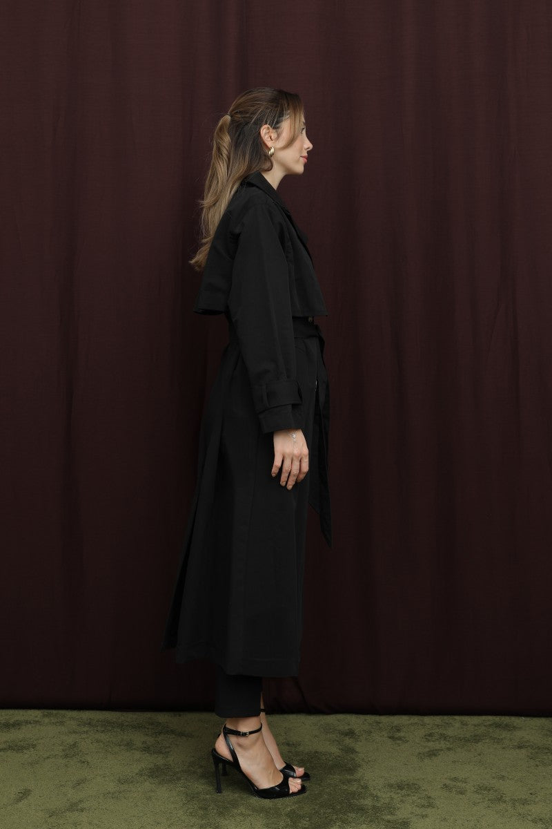 Düğme Detaylı Trenç