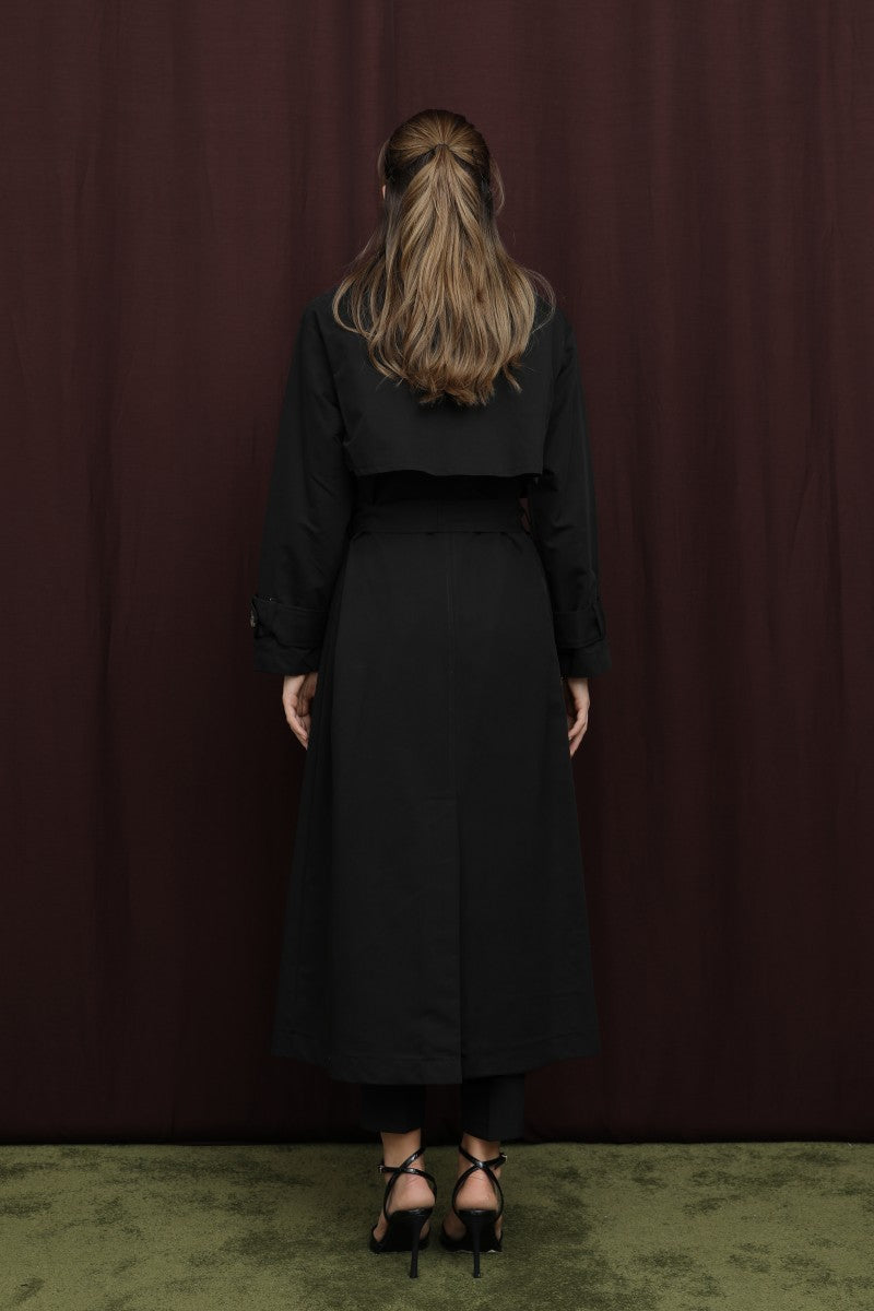 Düğme Detaylı Trenç