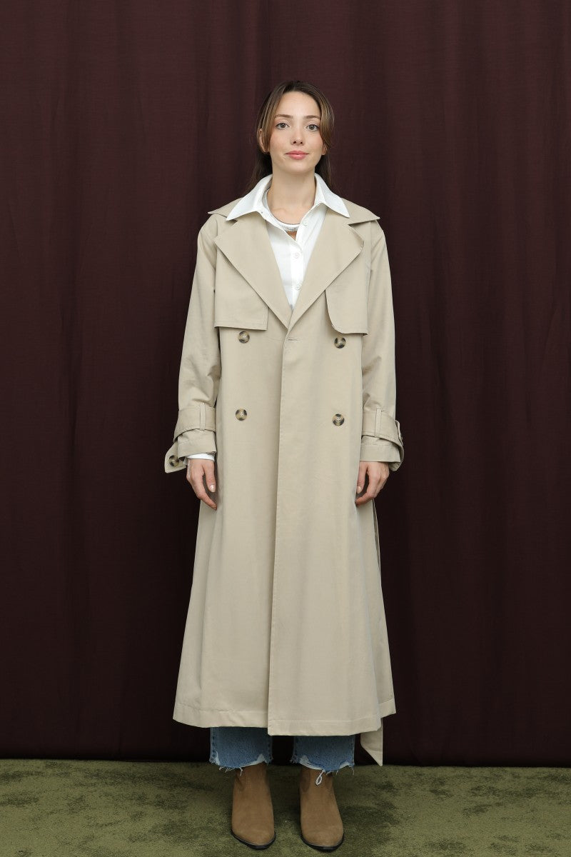 Düğme Detaylı Trenç