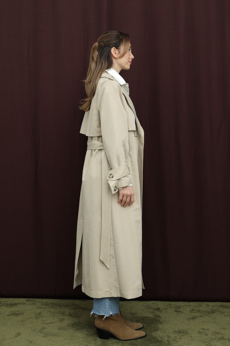 Düğme Detaylı Trenç