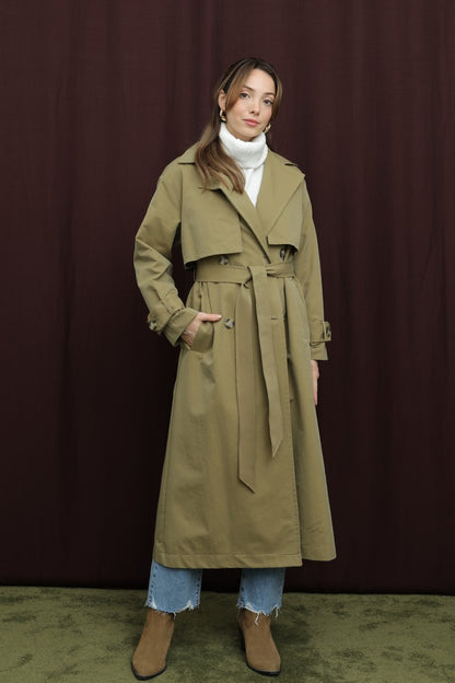 Düğme Detaylı Trenç