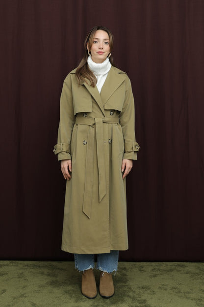 Düğme Detaylı Trenç