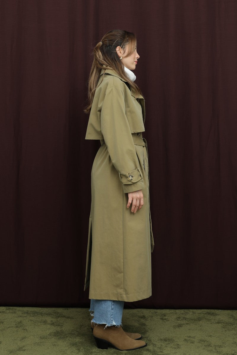 Düğme Detaylı Trenç