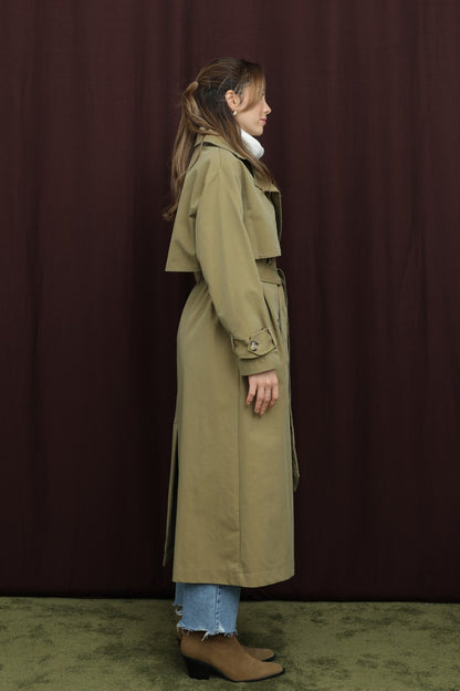 Düğme Detaylı Trenç