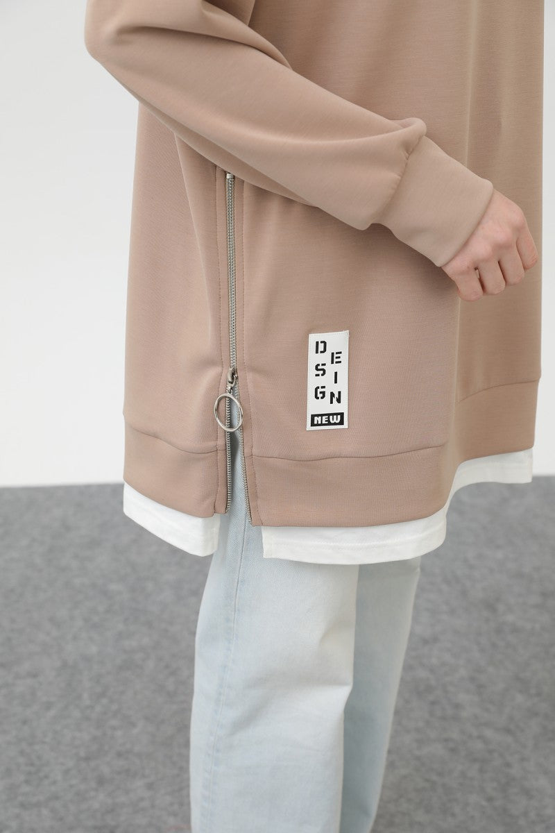 Ön Etiket Detaylı Tunik