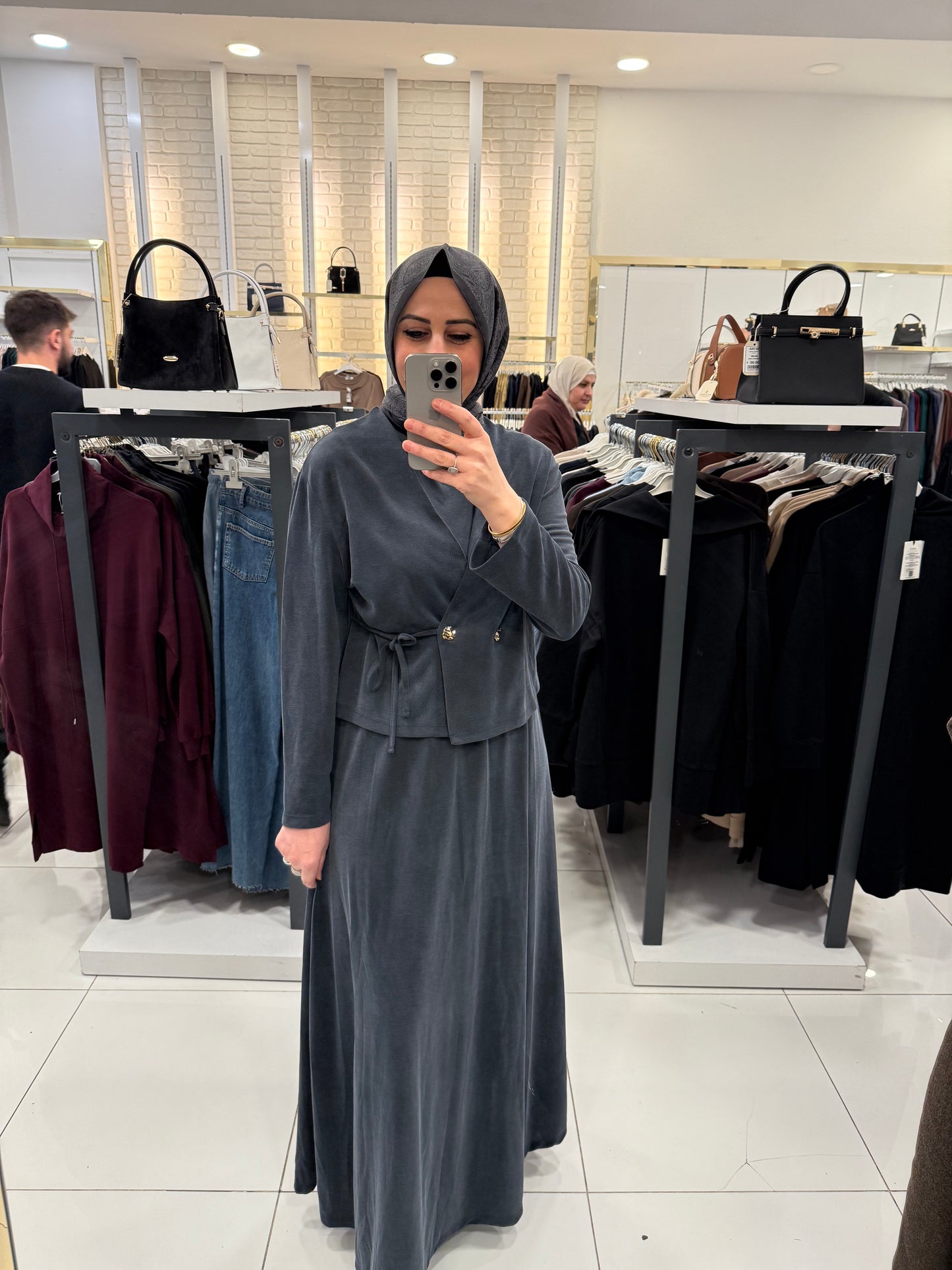 Bağlama Detaylı Ceket Elbise Takım