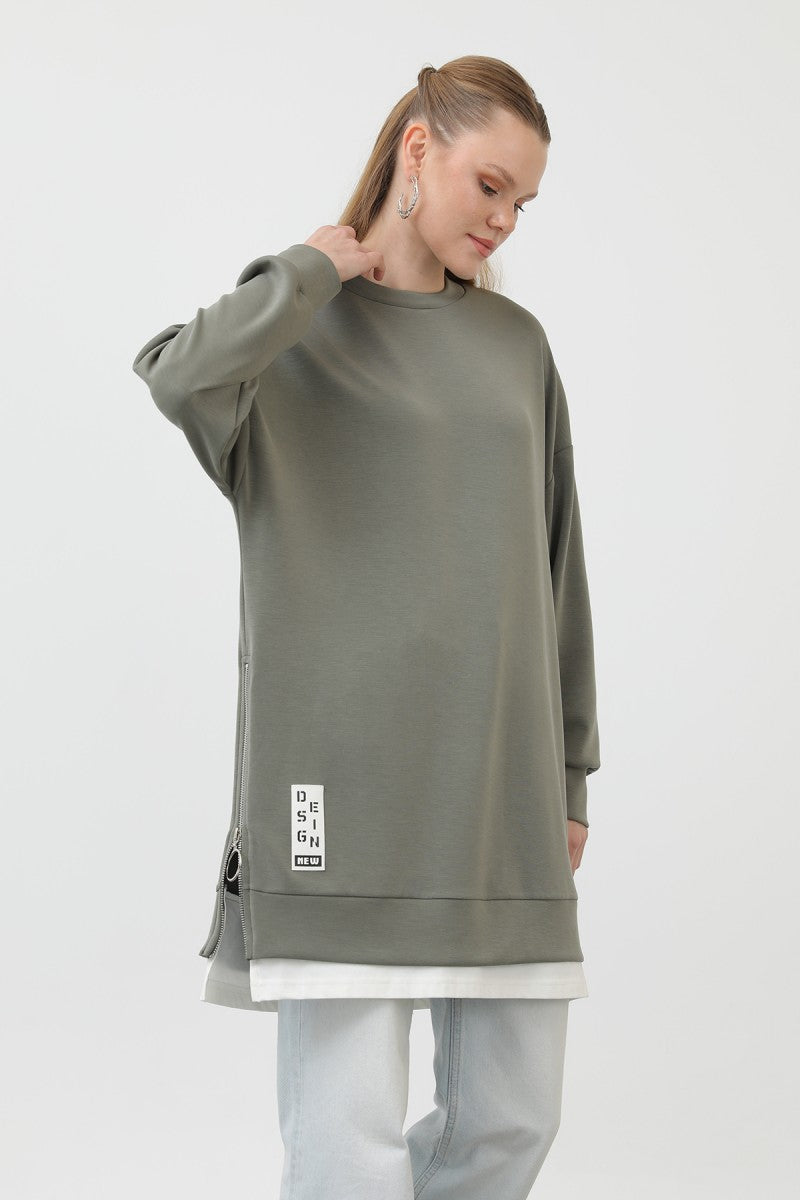 Ön Etiket Detaylı Tunik