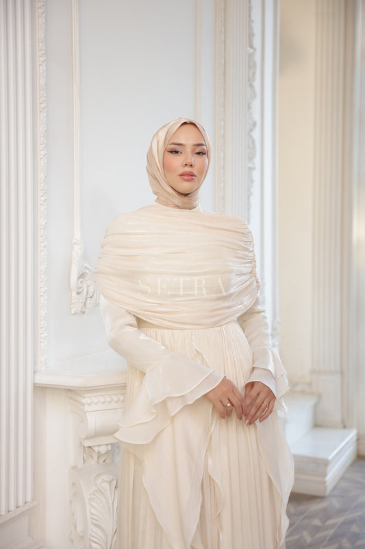 Aura Özel Tasarım Abiye Elbise – Açık Bej