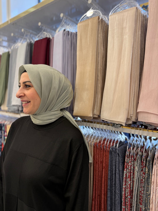 Abiye Şalı Nane Yeşili