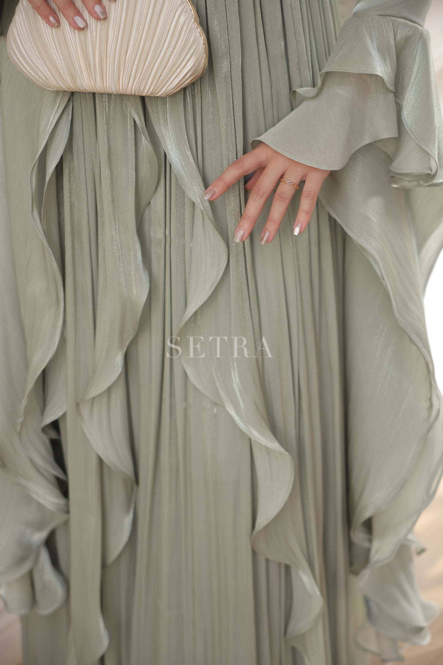 Aura Özel Tasarım Abiye Elbise – Nane Yeşili