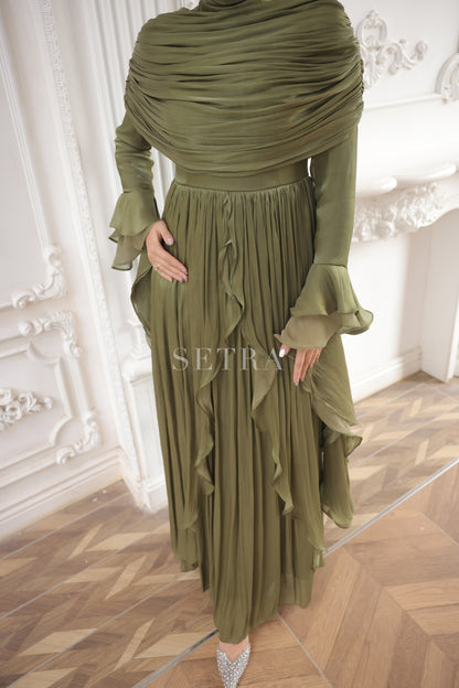 Aura Özel Tasarım Abiye Elbise – A. Zeytin Yeşili