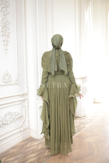 Aura Özel Tasarım Abiye Elbise – A. Zeytin Yeşili