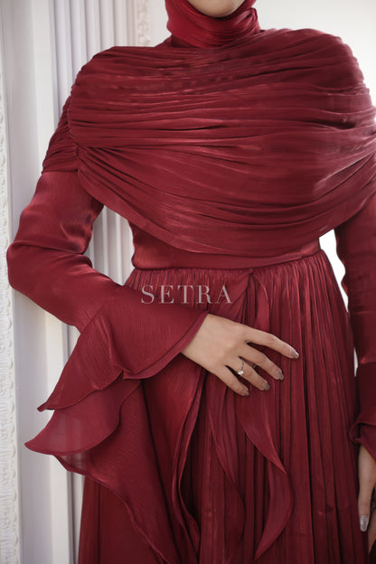 Aura Özel Tasarım Abiye Elbise – Koyu Kırmızı