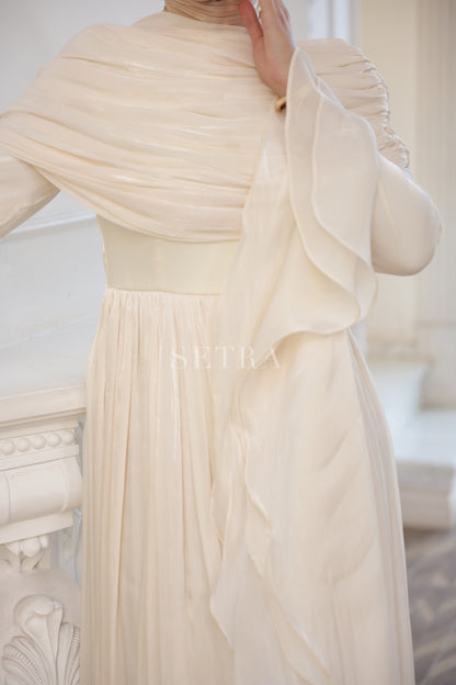 Aura Özel Tasarım Abiye Elbise – Açık Bej