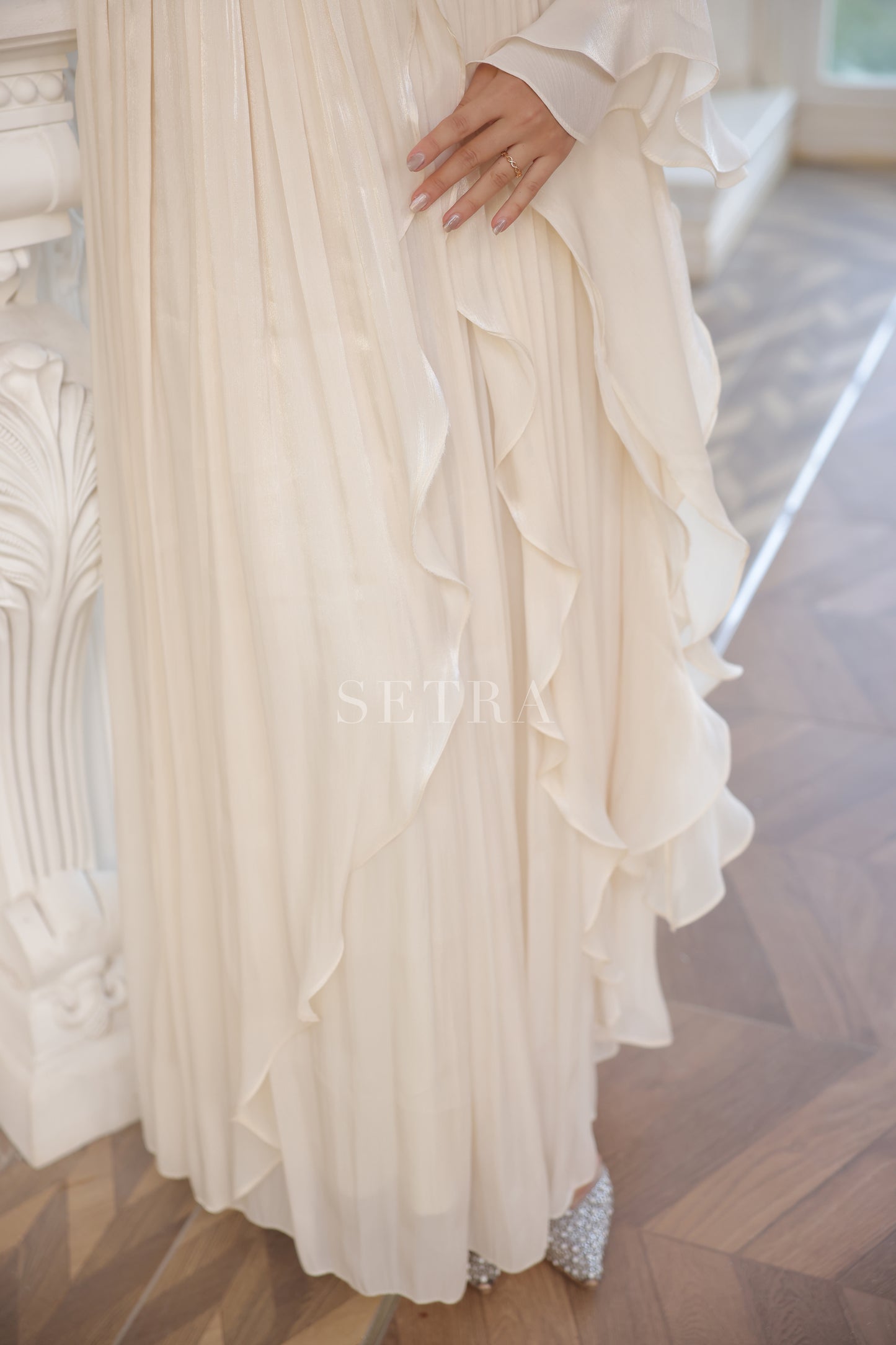 Aura Özel Tasarım Abiye Elbise – Açık Bej