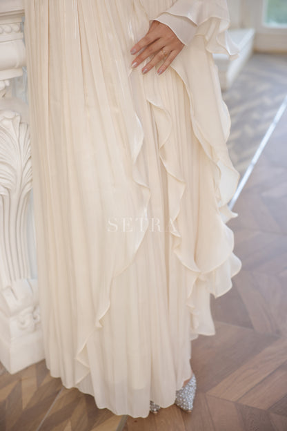 Aura Özel Tasarım Abiye Elbise – Açık Bej