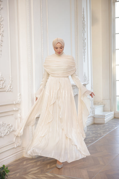 Aura Özel Tasarım Abiye Elbise – Açık Bej