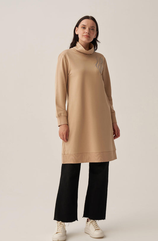 Taş İşlemeli Pamuklu Tunik