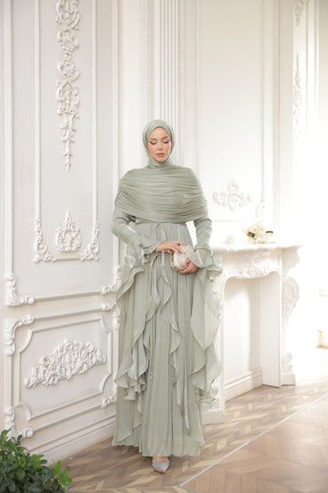 Aura Özel Tasarım Abiye Elbise – Nane Yeşili