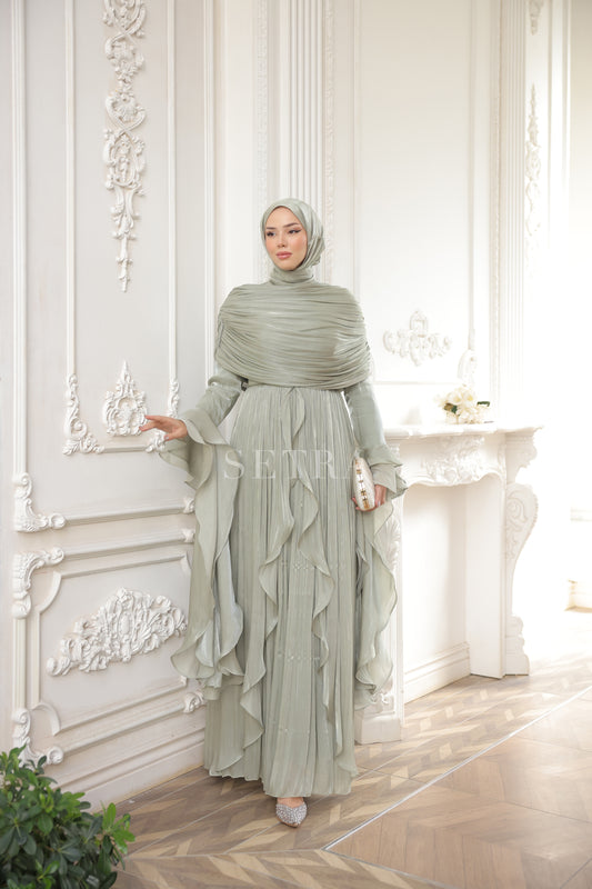 Aura Özel Tasarım Abiye Elbise – Nane Yeşili