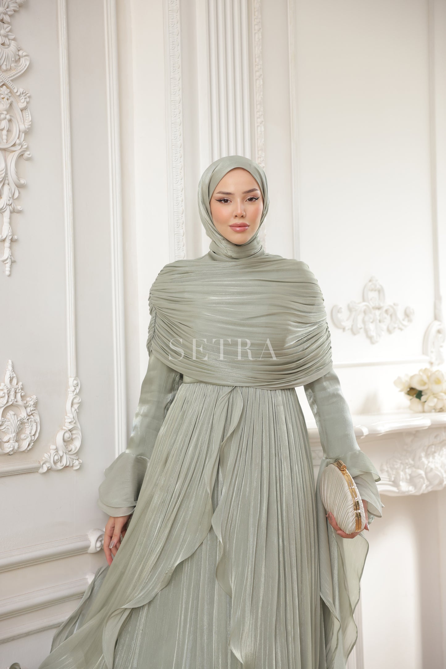 Aura Özel Tasarım Abiye Elbise – Nane Yeşili