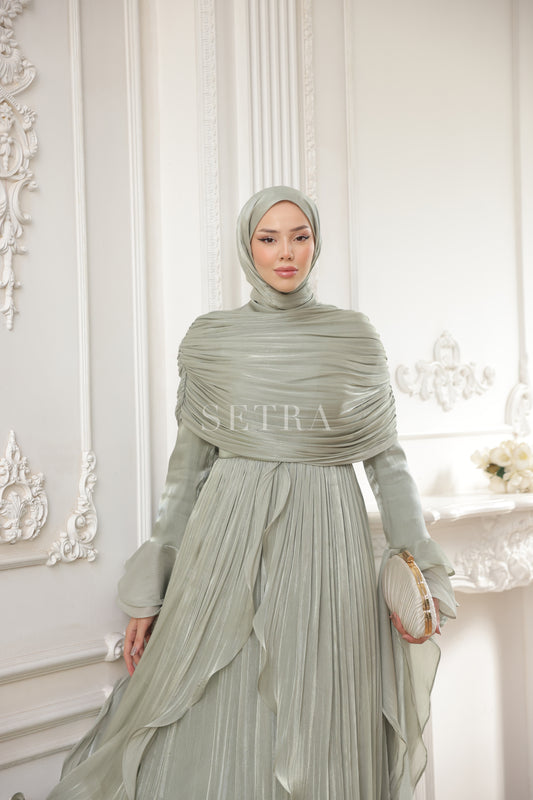 Aura Özel Tasarım Abiye Elbise – Nane Yeşili