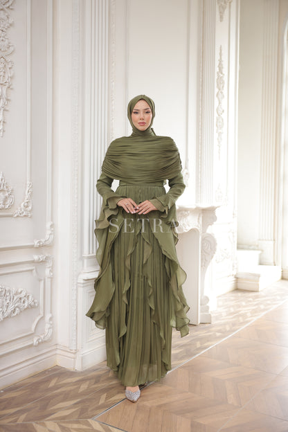 Aura Özel Tasarım Abiye Elbise – A. Zeytin Yeşili