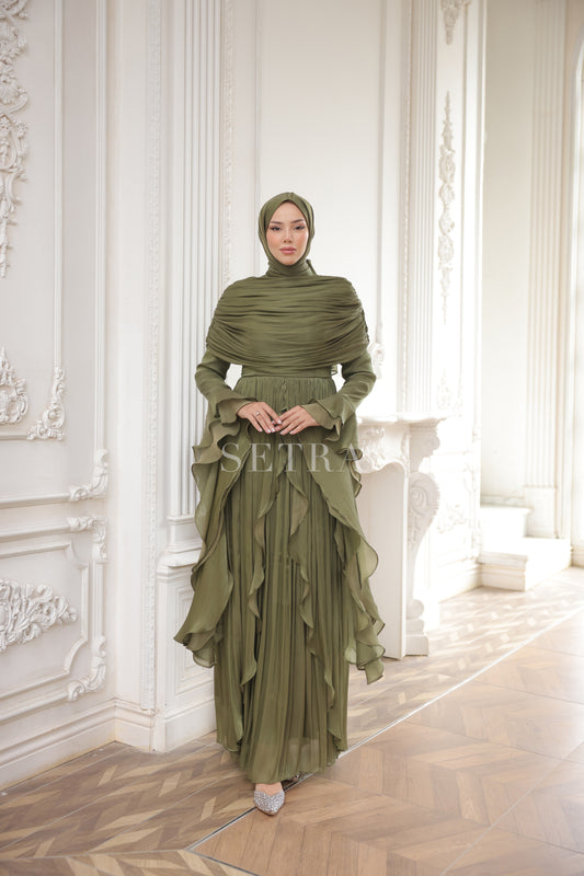Aura Özel Tasarım Abiye Elbise – A. Zeytin Yeşili