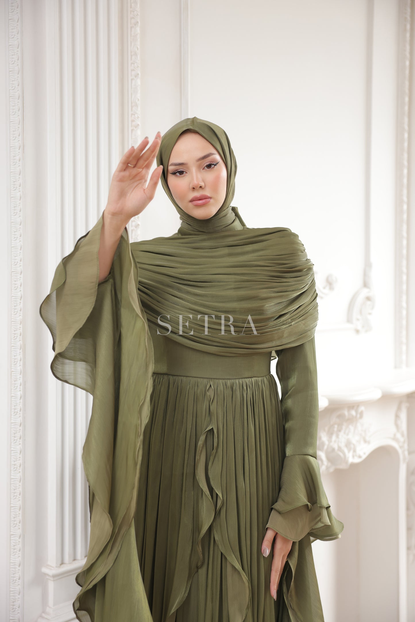 Aura Özel Tasarım Abiye Elbise – A. Zeytin Yeşili