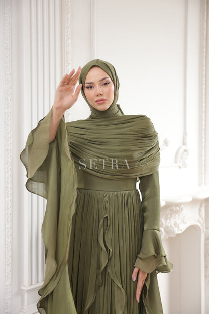 Aura Özel Tasarım Abiye Elbise – A. Zeytin Yeşili