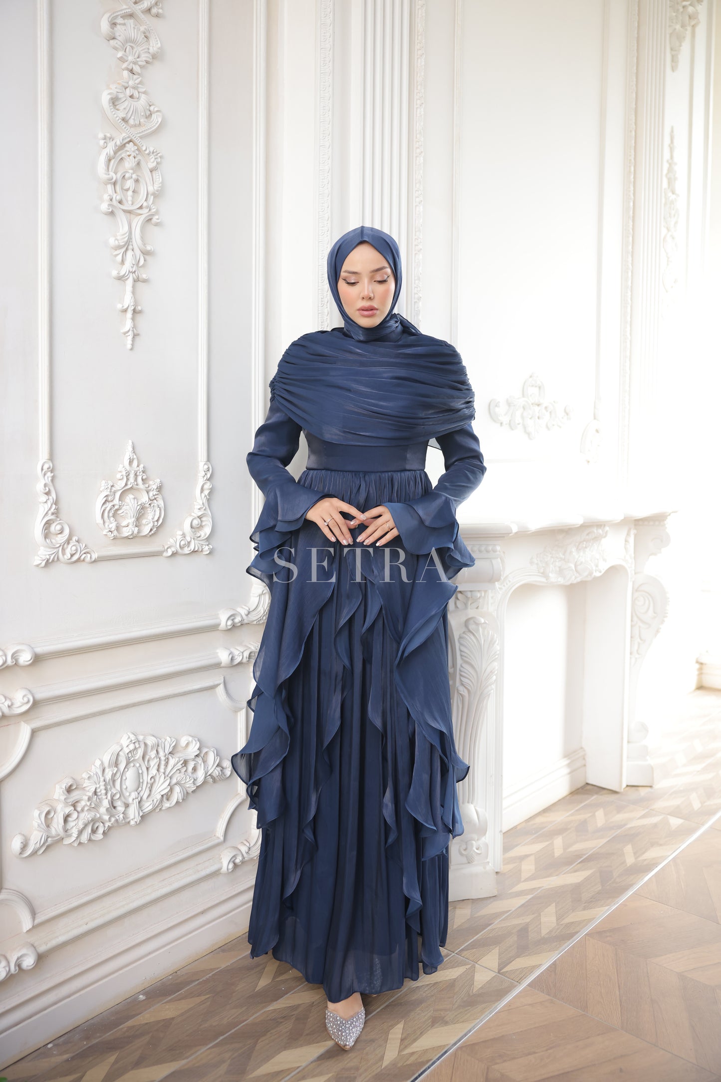 Aura Özel Tasarım Abiye Elbise – Lacivert