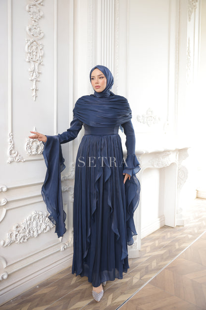 Aura Özel Tasarım Abiye Elbise – Lacivert