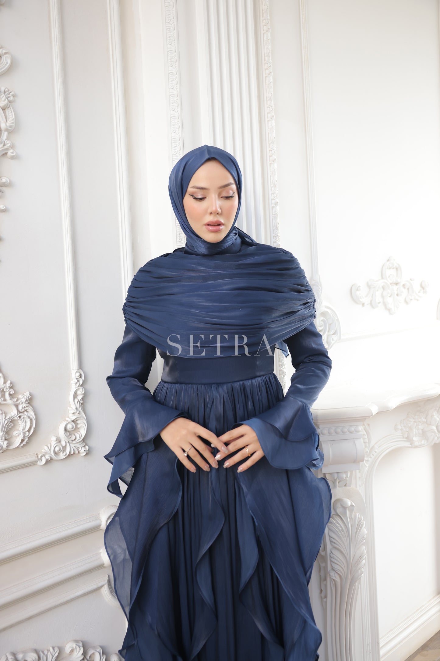Aura Özel Tasarım Abiye Elbise – Lacivert