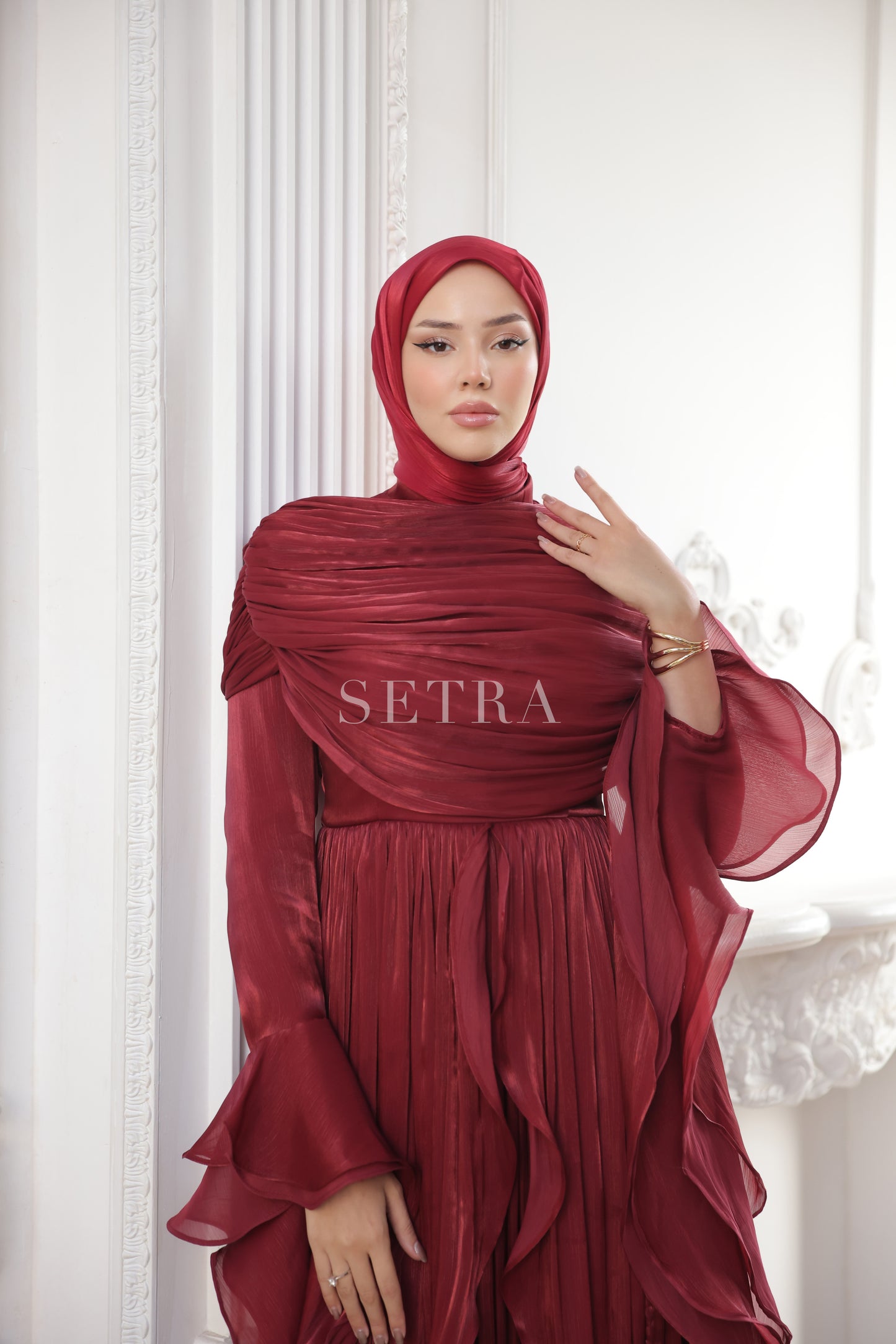 Aura Özel Tasarım Abiye Elbise – Koyu Kırmızı