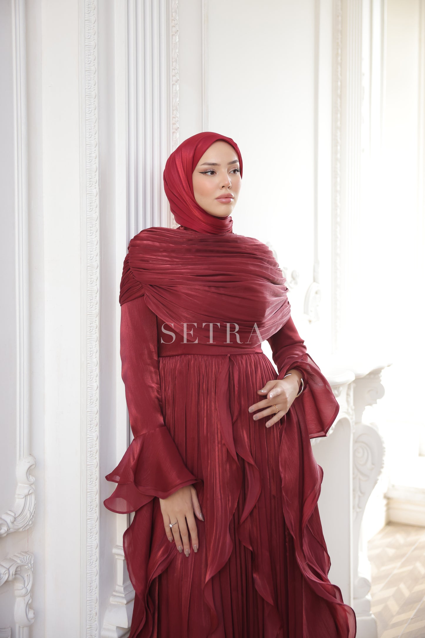 Aura Özel Tasarım Abiye Elbise – Koyu Kırmızı