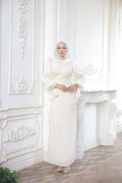 Zarif Taş Detaylı Tesettür Abiye Elbise